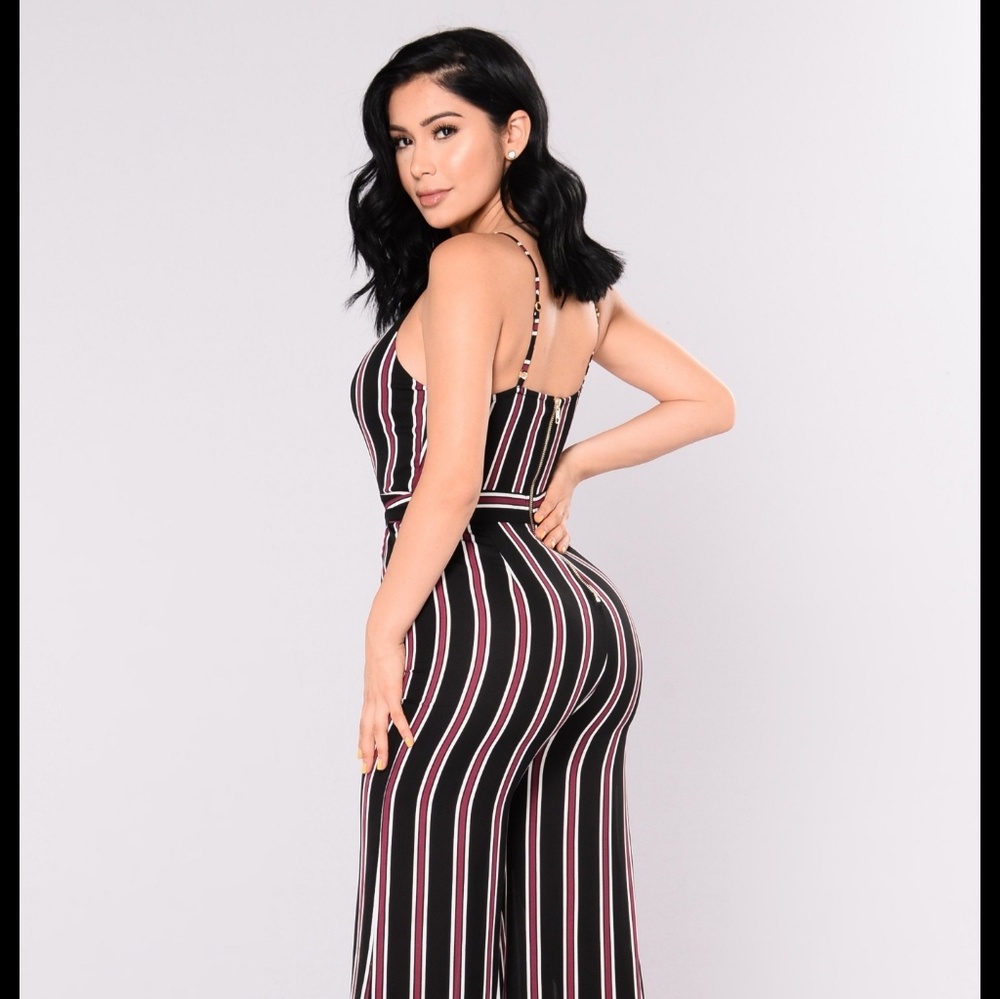 FashionNova Black & Red Jumpsuit